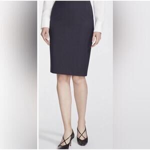 Lafayette 148 New York Navy Blue Pencil Skirt Size 8 Knee Length  Work Wear